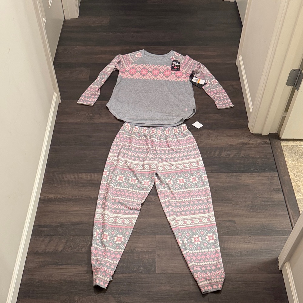 Cozy Women Pajamas Set - Pink and Gray